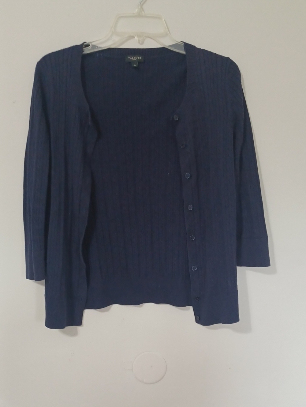 Talbots Navy Ribbed Button-Front Women’s Cardigan Size Sp